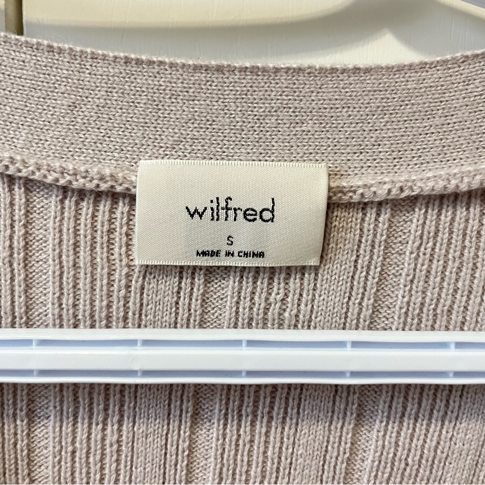 Aritzia Wilfred Plunge Ribbed V-Neck Cardigan Sweater - Picture 3 of 4